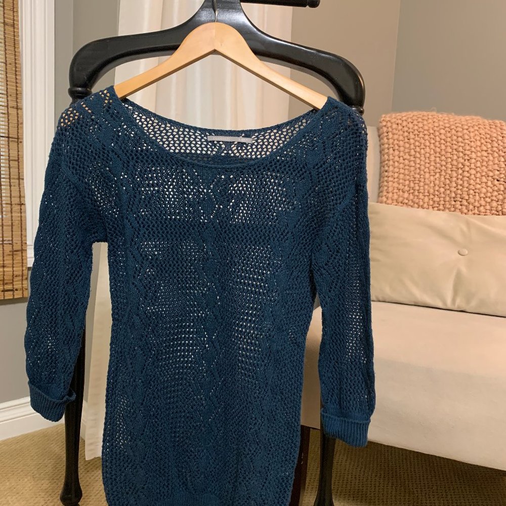 Teal semi sheer sweater